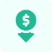 Icon of a dollar pointing down