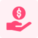 icon of a dollar sign over a hand