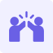 Icon of users high fiving