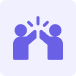 icon of two users giving a high five
